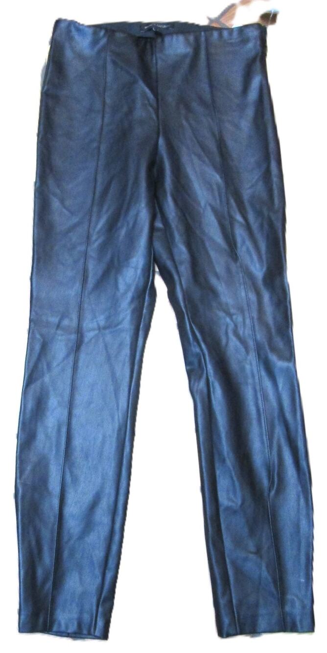 Banana Republic Black Faux Leather Pants Women's Size 6 Vegan Tapered High Rise